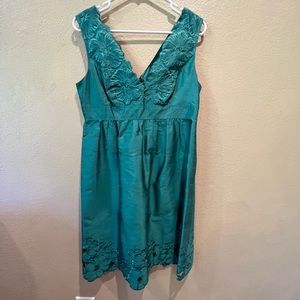 ❌❌❌sold Adrianna Papell Silk lined dress-Sz 10 Turquoise-EUC